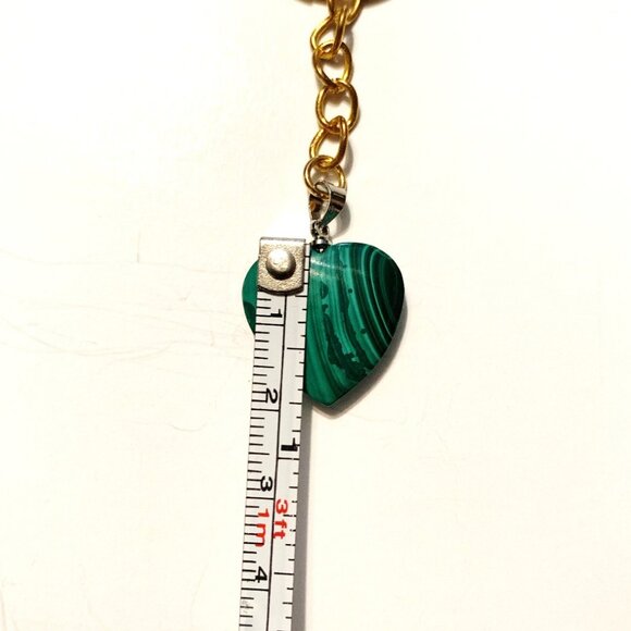 Malachite Heart Keychain – Transformation, Protection & Healing Energy - Picture 5 of 6